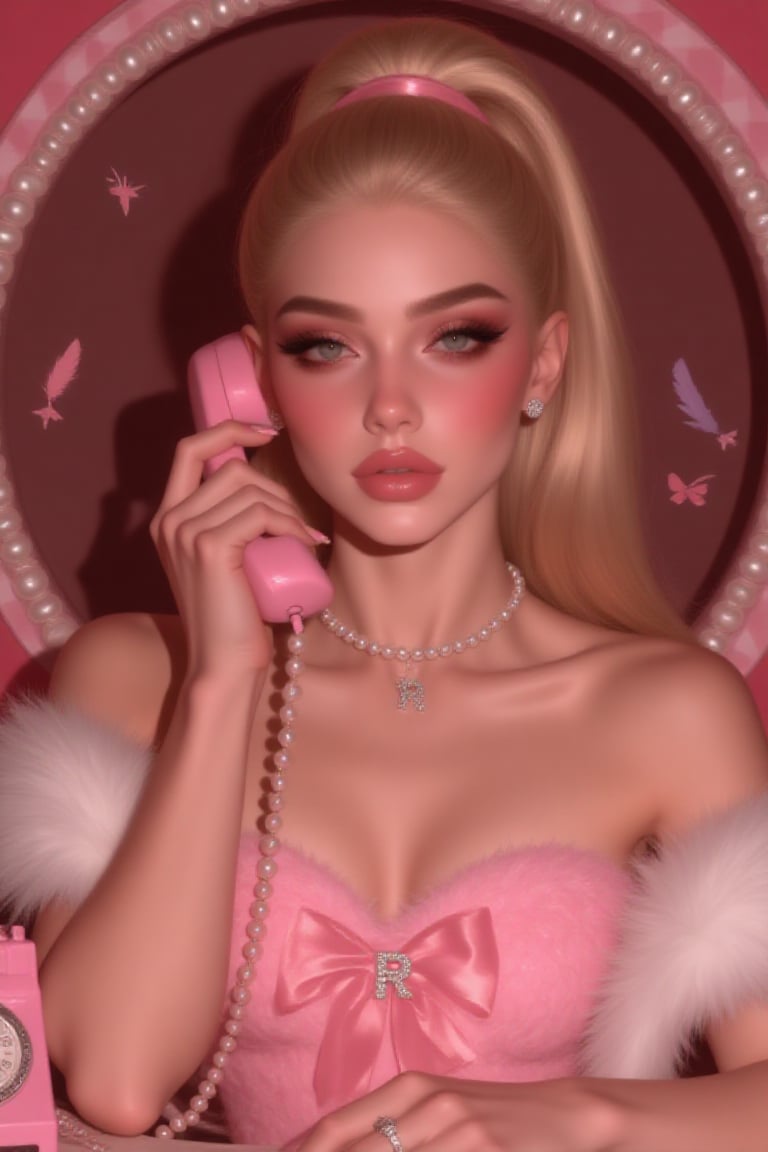 a half-body shot of a breathtakingly mean-gorgeous white woman,  pure Regina George ice in her veins. Expression completel...