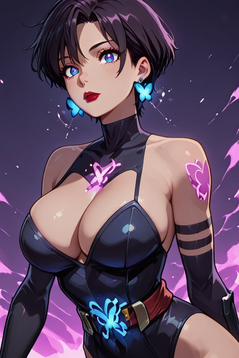 (Kiyoka-chan,  blue glowing earrings,  tattoo on clothing) Leotard Knight by らび@kiyoka_succubus on Tensor.Art