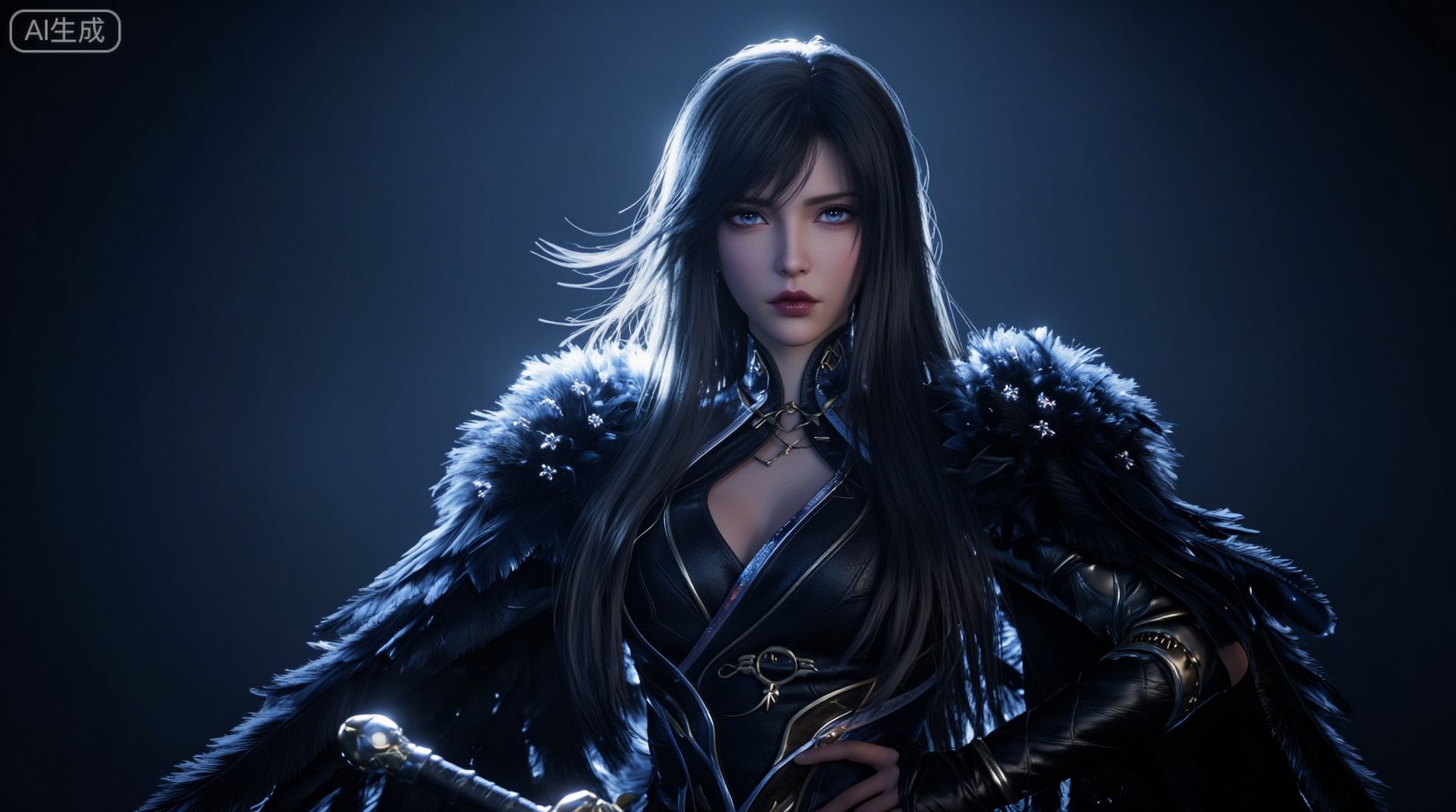CGI,  3D character design,  A young woman with long by shawn on Tensor.Art