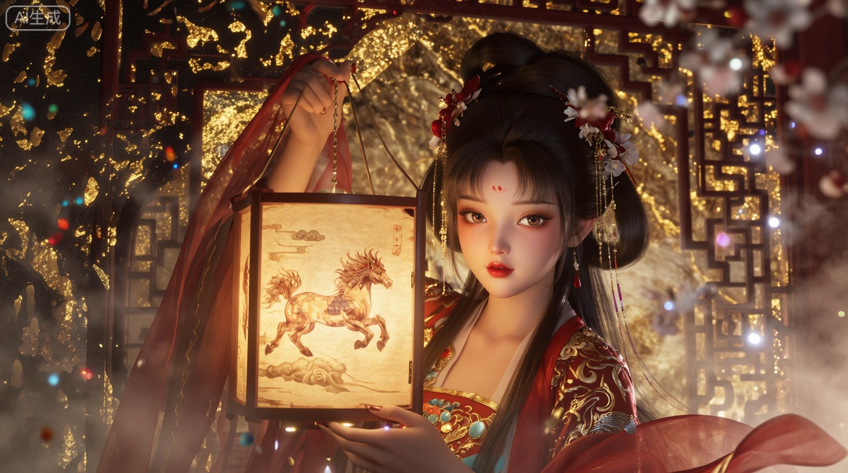 国风插画,  秘境,  金箔岩彩 by Sayid on Tensor.Art
