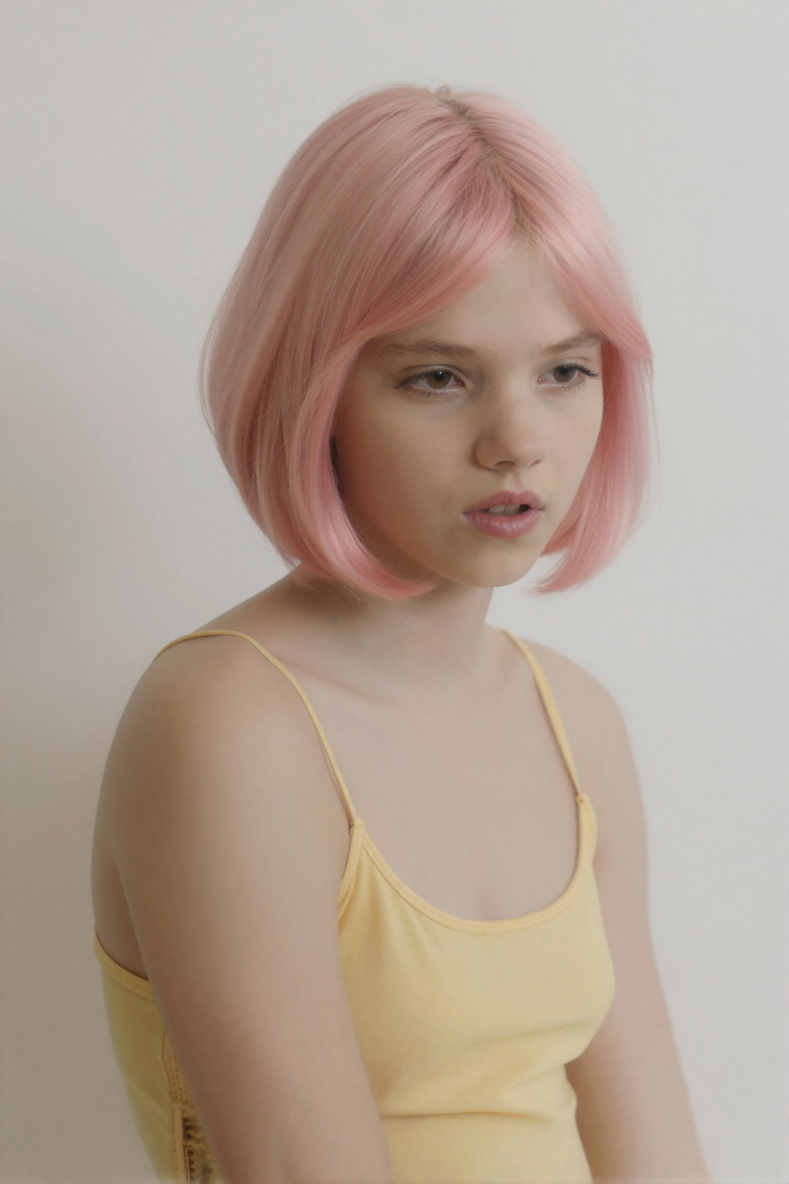 The image depicts a young teen with an unnervingly slender build and an elongated head-to-body ratio that accentuates her...