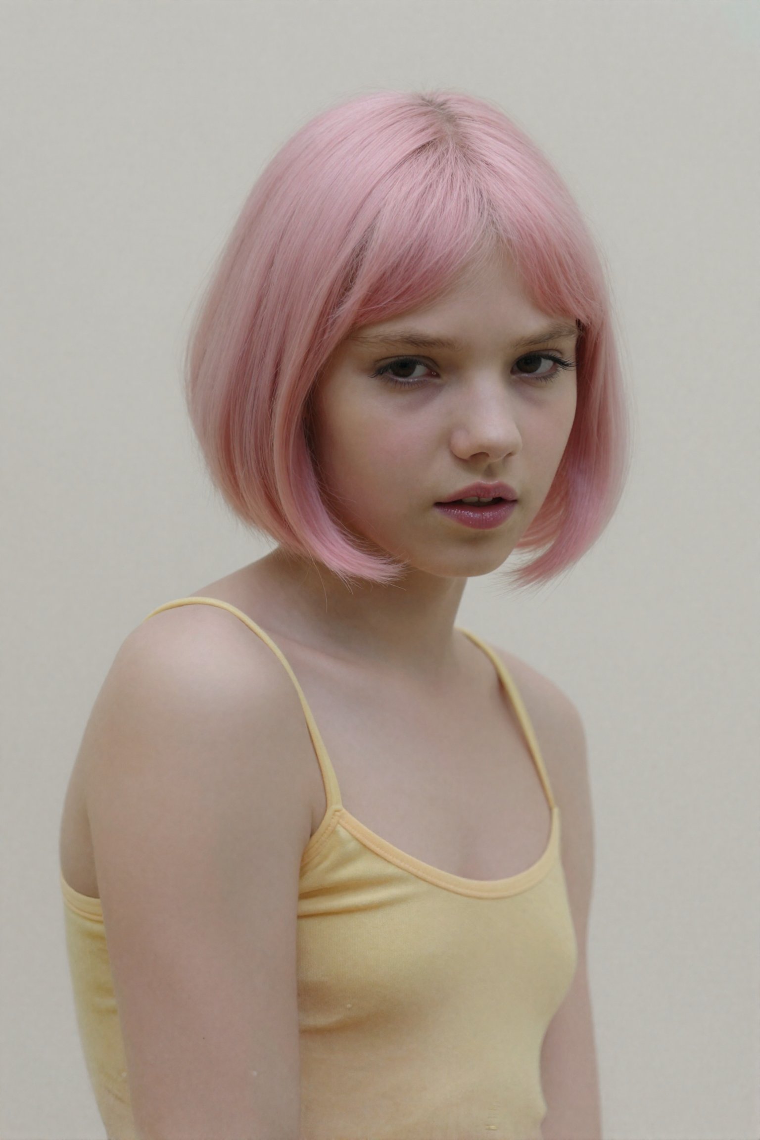 The image depicts a young teen with an unnervingly slender build and an elongated head-to-body ratio that accentuates her...