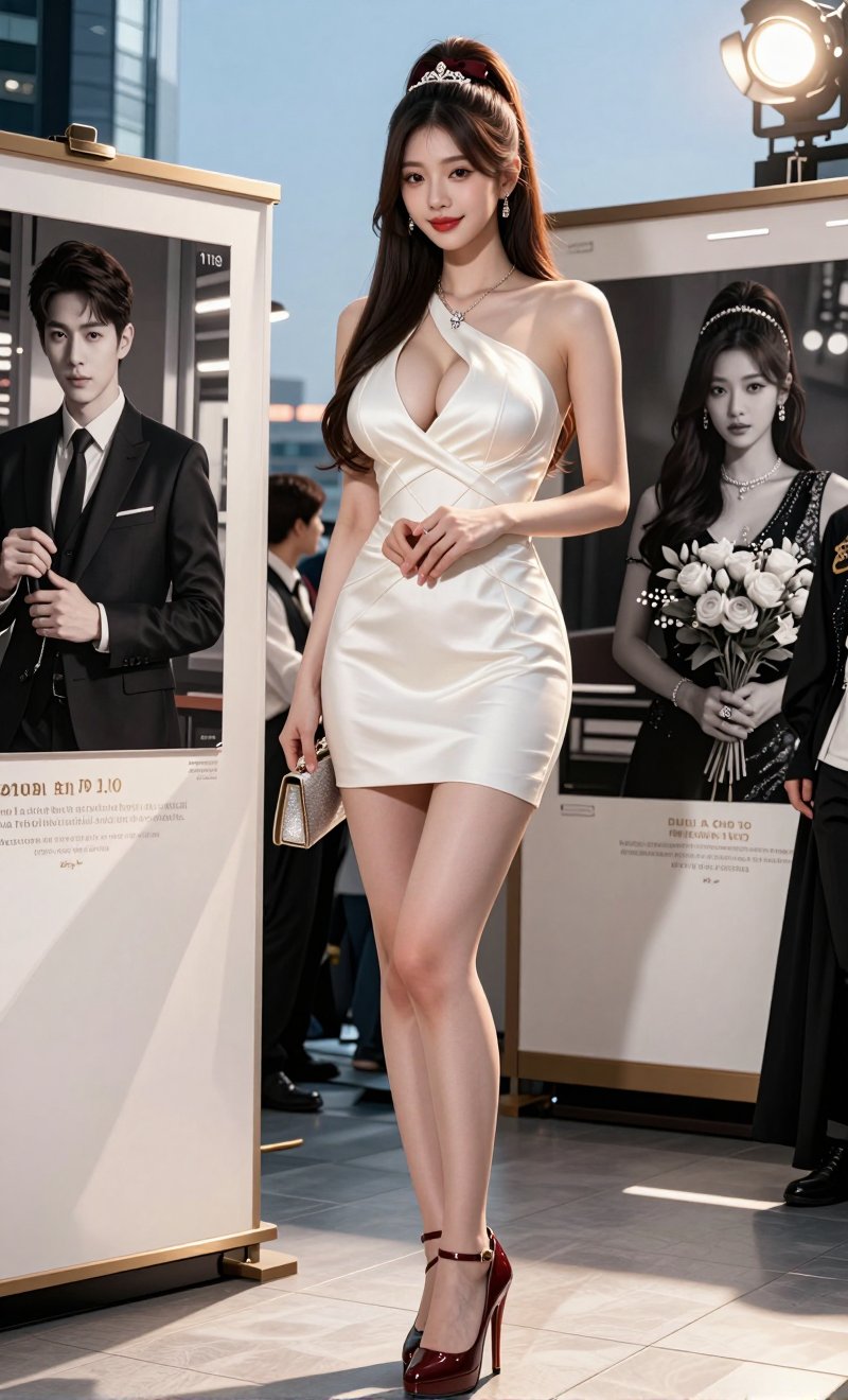 "Image of a Korean woman Actual Photo: 2.0,  "A beautiful Korean woman boasting an hourglass figure,  round and voluptuous...
