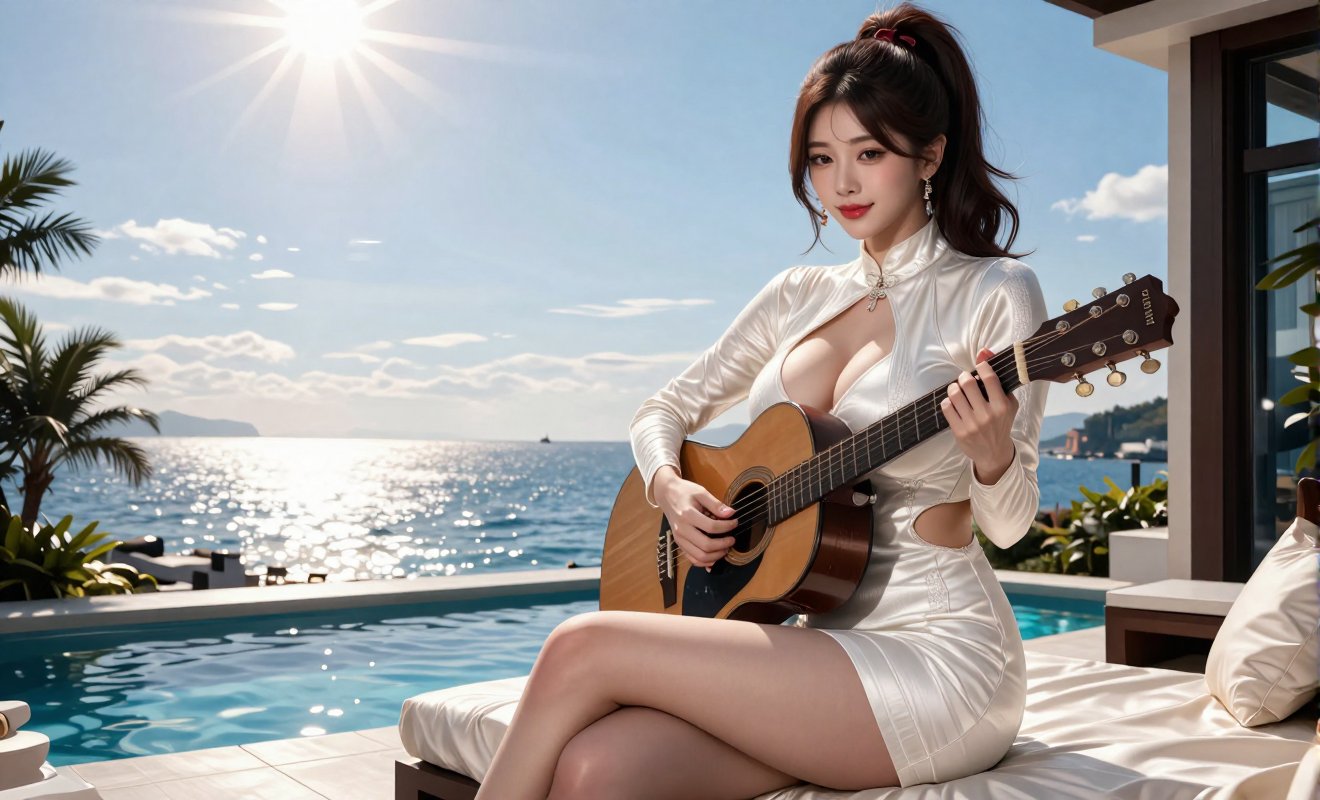 "Image of a Korean woman Actual Photo: 2.0,  "A beautiful Korean woman boasting an hourglass figure,  round and voluptuous...