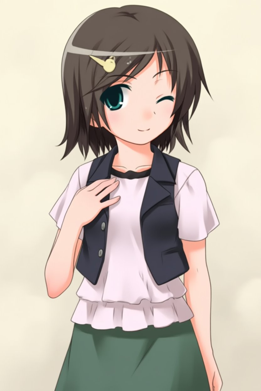 solo,  saionji asuka \(himawari game\),  yellow_hairclip by 幽鬼処刑人２年目 on Tensor.Art