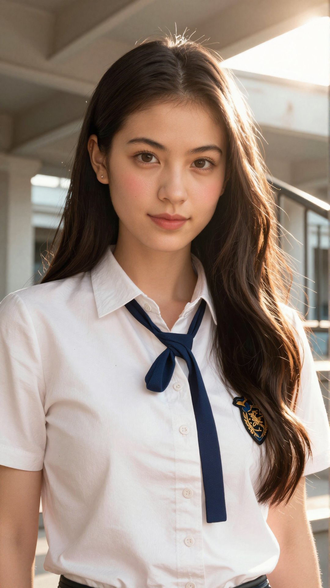 A highly detailed,  realistic candid close-up portrait of a young woman in bright midday,  shot on iPhone 17 by Monkeyzero...