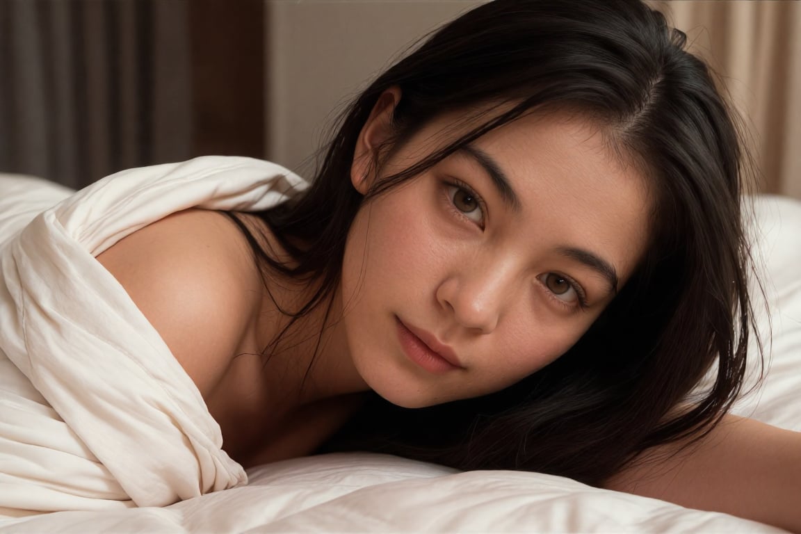 1. Overall Style (ภาพรวม) Hyper-realistic,  intimate raw-style photography of a young Asian woman. The aesthetic is candid...