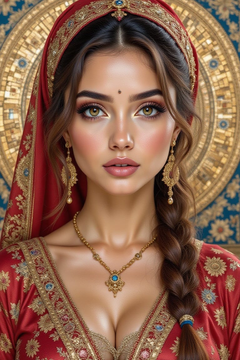 Byzantine Mosaics of a girl. ,  ,  portrait by Demon Venerable  on Tensor.Art
