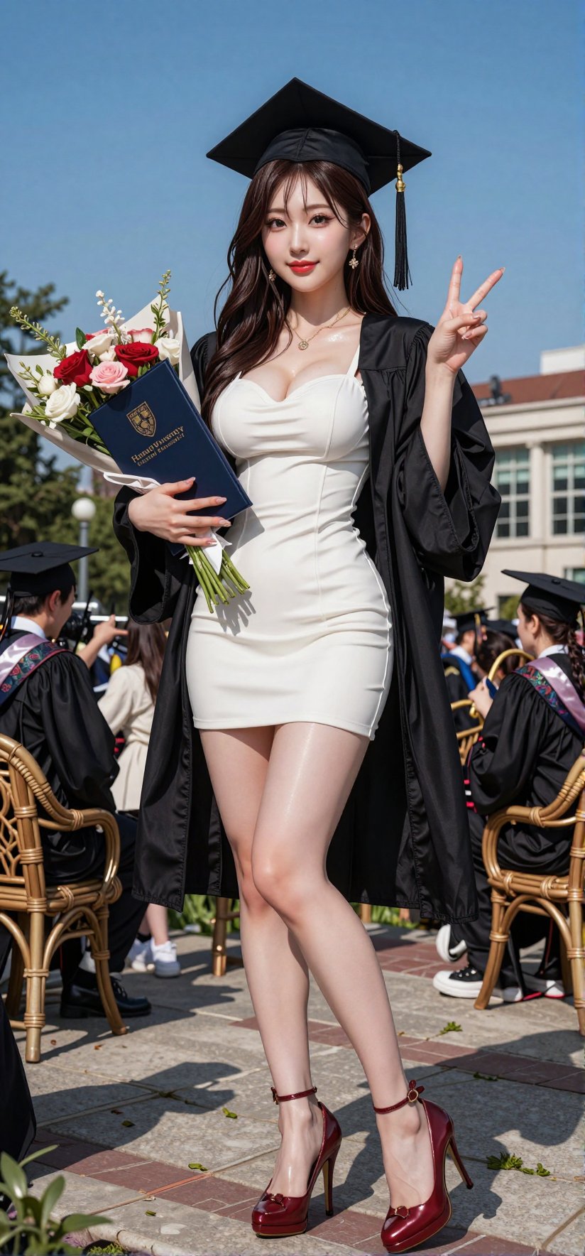 Image of a Korean woman Actual Photo: 2.0,  "A beautiful Korean woman boasting an hourglass figure,  round and voluptuous...