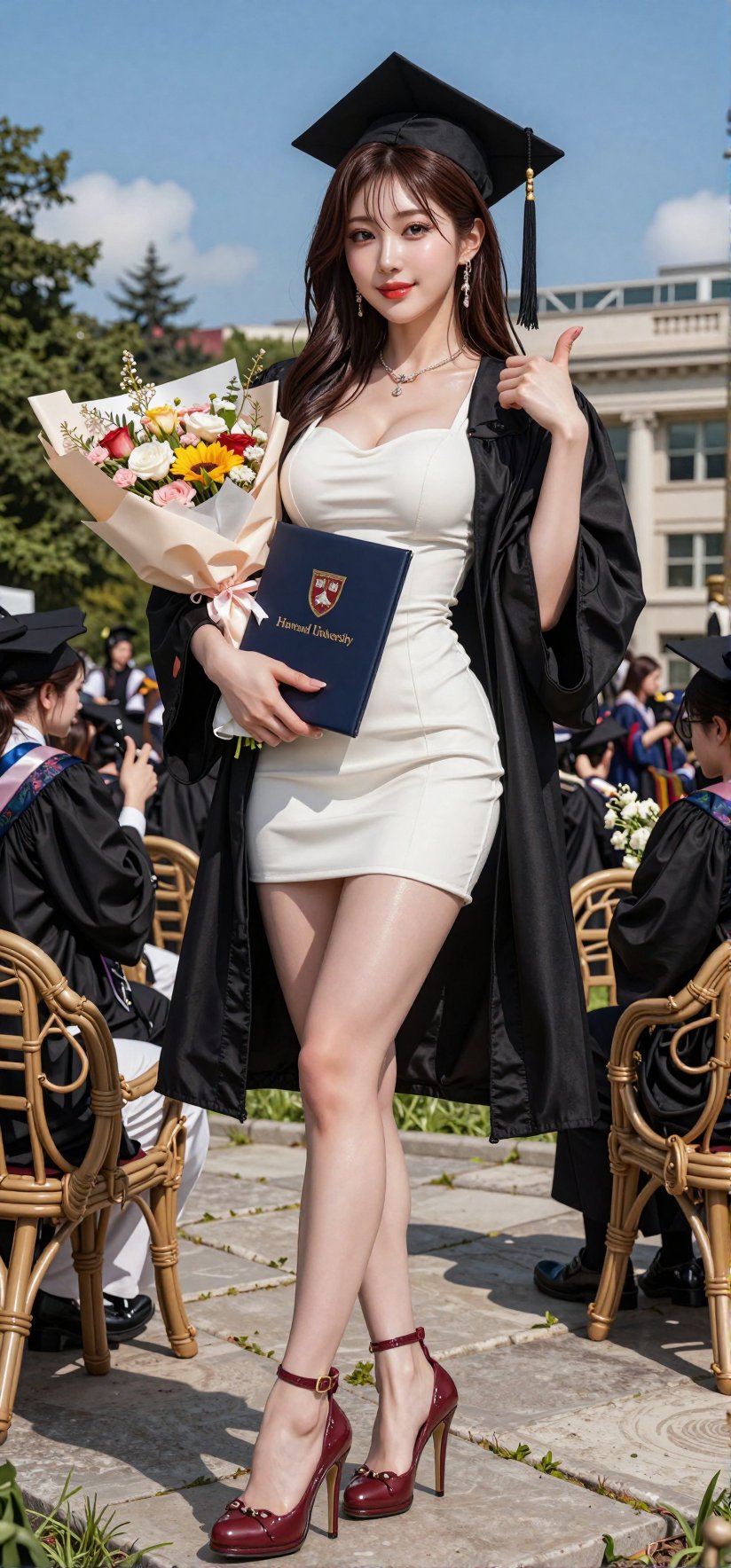 Image of a Korean woman Actual Photo: 2.0,  "A beautiful Korean woman boasting an hourglass figure,  round and voluptuous...