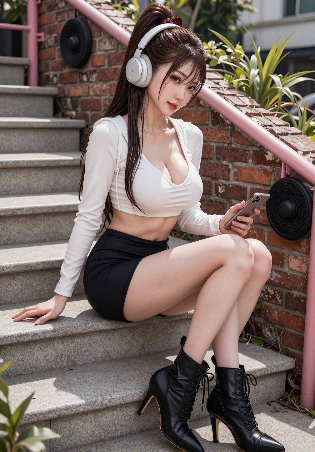 Image of a Korean woman Actual Photo: 2.0,  "A beautiful Korean woman boasting an hourglass figure,  round and voluptuous...