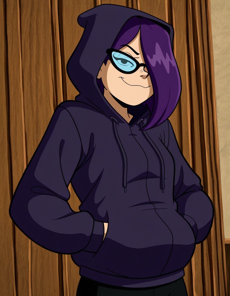 trudycs,  purple hair,  glasses by elderagent on Tensor.Art