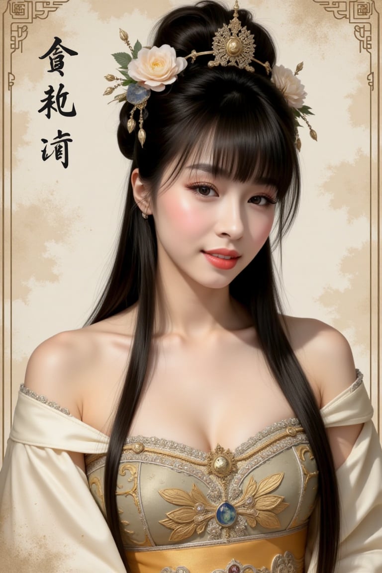 she is the queen of the Qing Dynasty of China,  ancient costumes of the Qing Dynasty,  ancient Chinese hairstyle by MOLDAN...