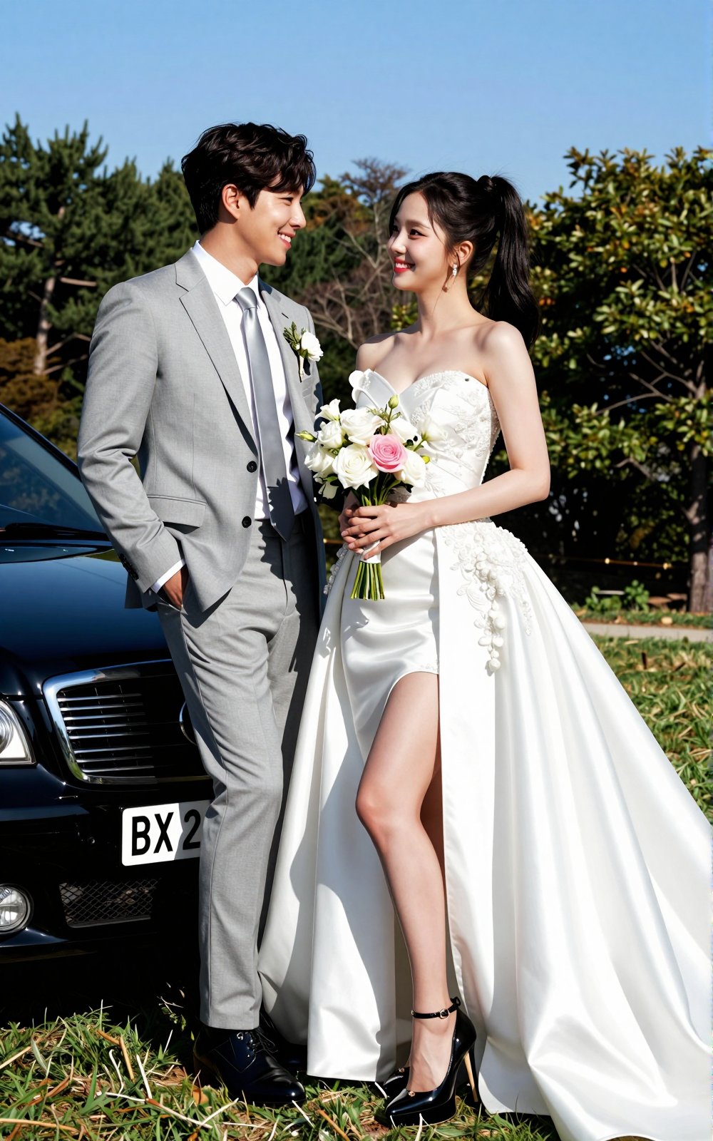 Image of a Korean woman Actual Photo: 2.0,  "A beautiful Korean woman boasting an hourglass figure,  round and voluptuous...