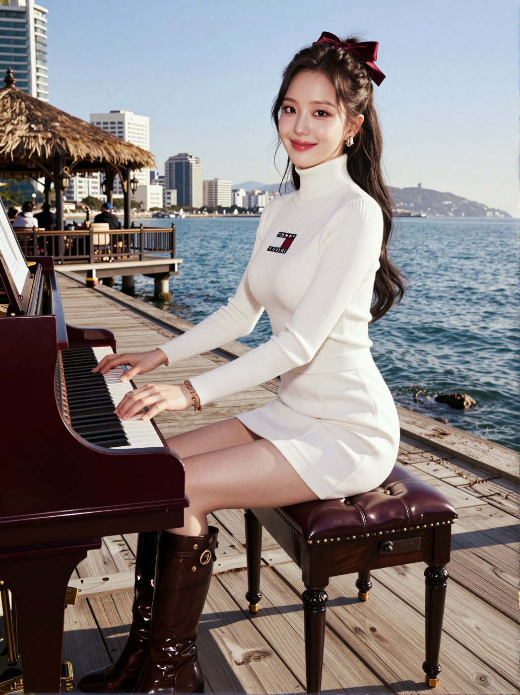 Image of a Korean woman Actual Photo: 2.0,  "A beautiful Korean woman boasting an hourglass figure,  round and voluptuous...