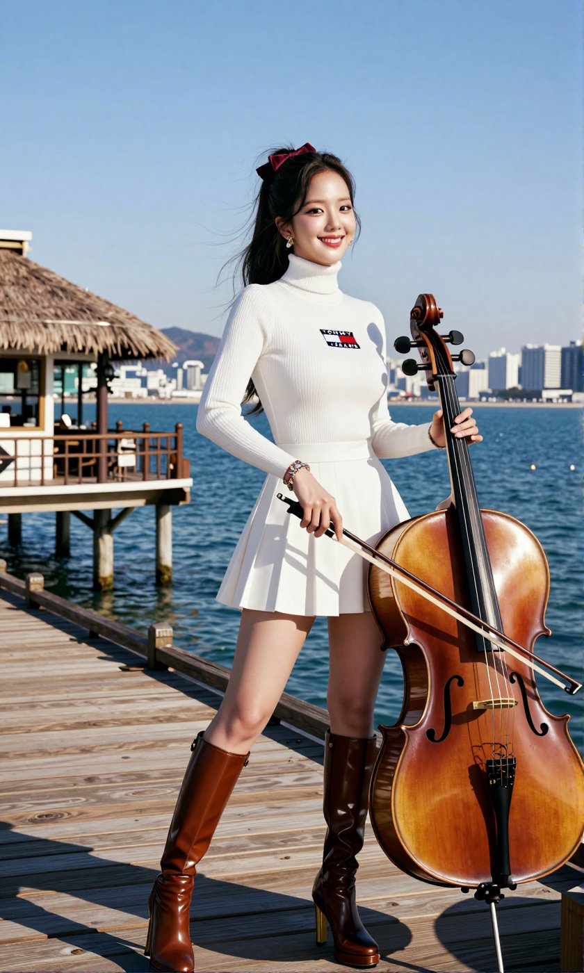 Image of a Korean woman Actual Photo: 2.0,  "A beautiful Korean woman boasting an hourglass figure,  round and voluptuous...