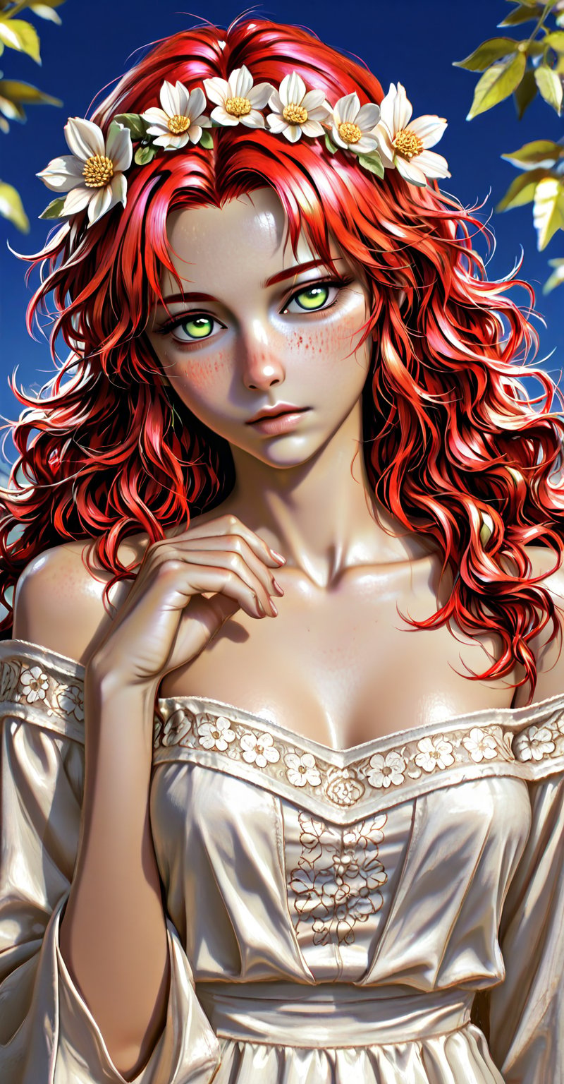 (Emphasize a blend of anime aesthetics with painterly digital rendering techniques)),  the use of light and shadow creates...