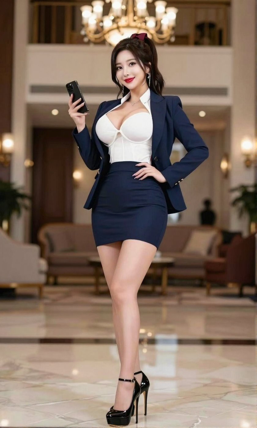 Image of a Korean woman Actual Photo: 2.0,  "A beautiful Korean woman boasting an hourglass figure,  round and voluptuous...