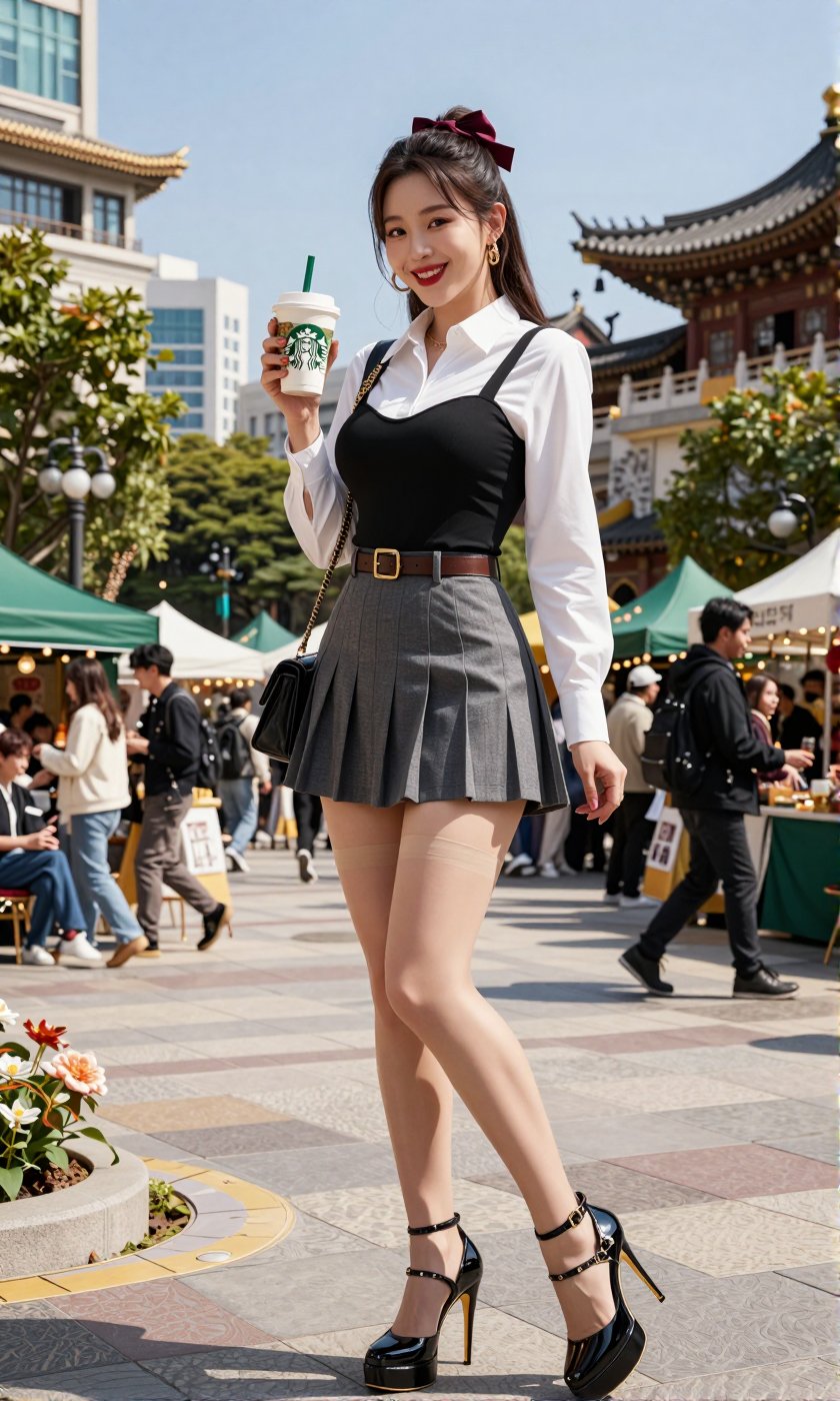 Image of a Korean woman Actual Photo: 2.0,  "A beautiful Korean woman boasting an hourglass figure,  round and voluptuous...