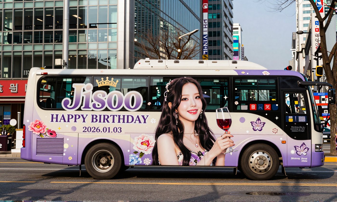 Real-life Photo Wrap of Korean Beauty BLACKPINK's Jisoo Please produce this birthday congratulatory advertisement by wrapp...