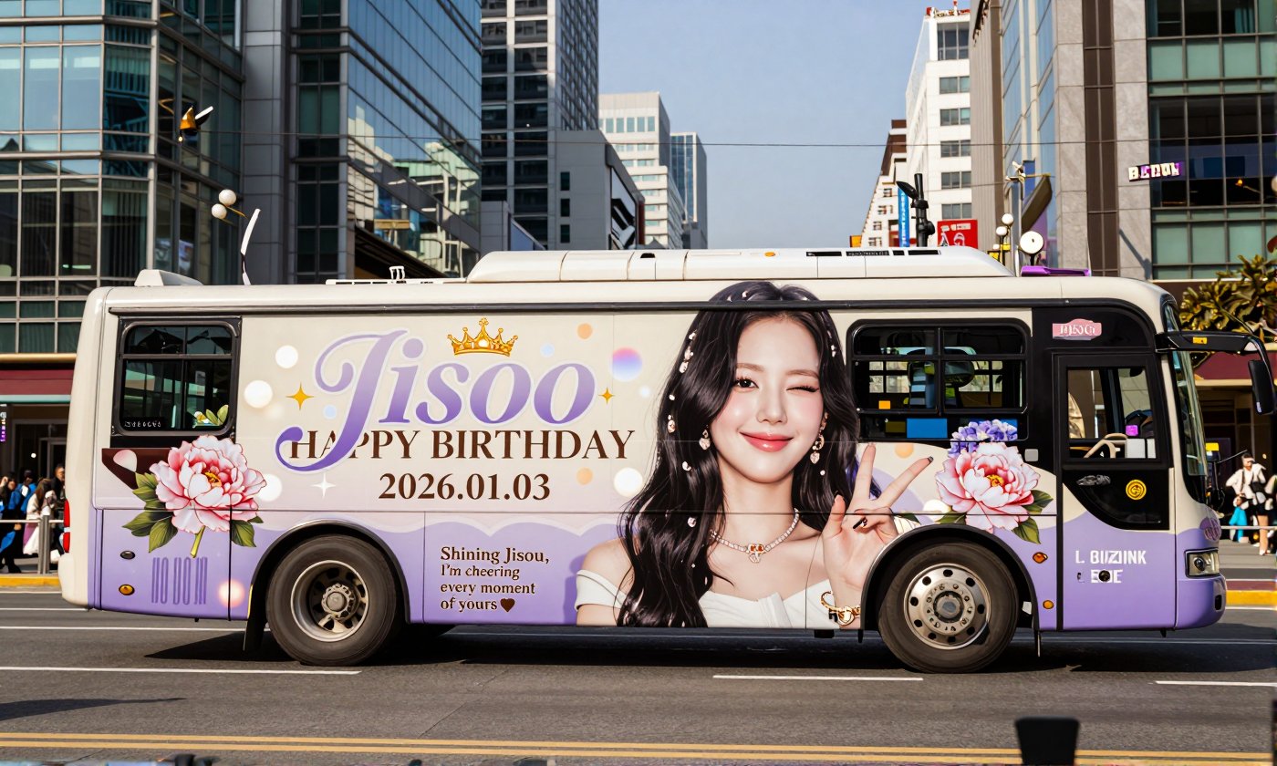 Real-life Photo Wrap of Korean Beauty BLACKPINK's Jisoo Please produce this birthday congratulatory advertisement by wrapp...