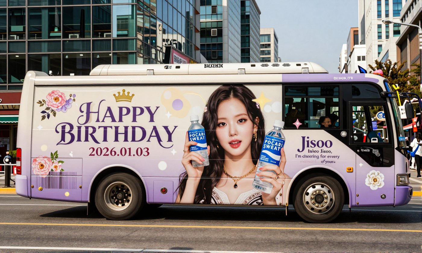 Real-life Photo Wrap of Korean Beauty BLACKPINK's Jisoo Please produce this birthday congratulatory advertisement by wrapp...