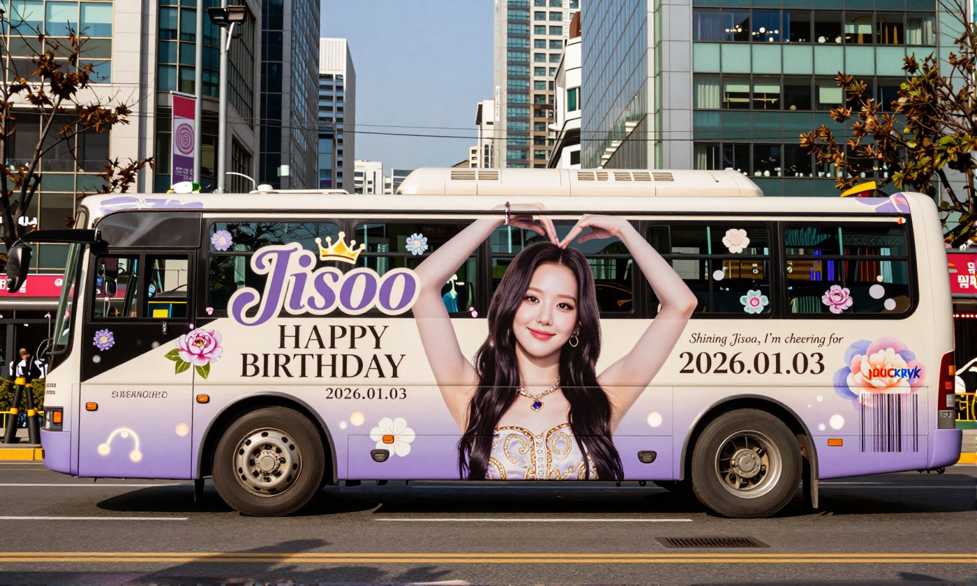 Real-life Photo Wrap of Korean Beauty BLACKPINK's Jisoo Please produce this birthday congratulatory advertisement by wrapp...