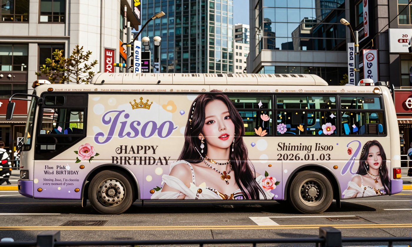 Real-life Photo Wrap of Korean Beauty BLACKPINK's Jisoo Please produce this birthday congratulatory advertisement by wrapp...