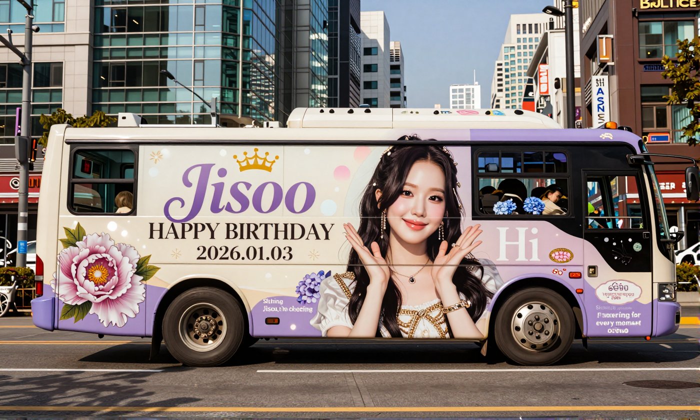 Real-life Photo Wrap of Korean Beauty BLACKPINK's Jisoo Please produce this birthday congratulatory advertisement by wrapp...