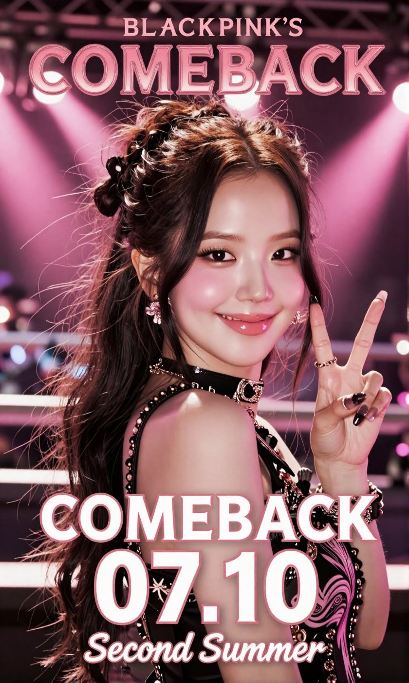 A Real-Life Photo of the Korean Beauty,  BLACKPINK's Jisoo Please create a K-POP solo artist comeback poster for BLACKPINK...