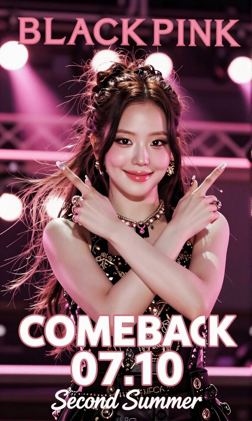 A Real-Life Photo of the Korean Beauty,  BLACKPINK's Jisoo Please create a K-POP solo artist comeback poster for BLACKPINK...