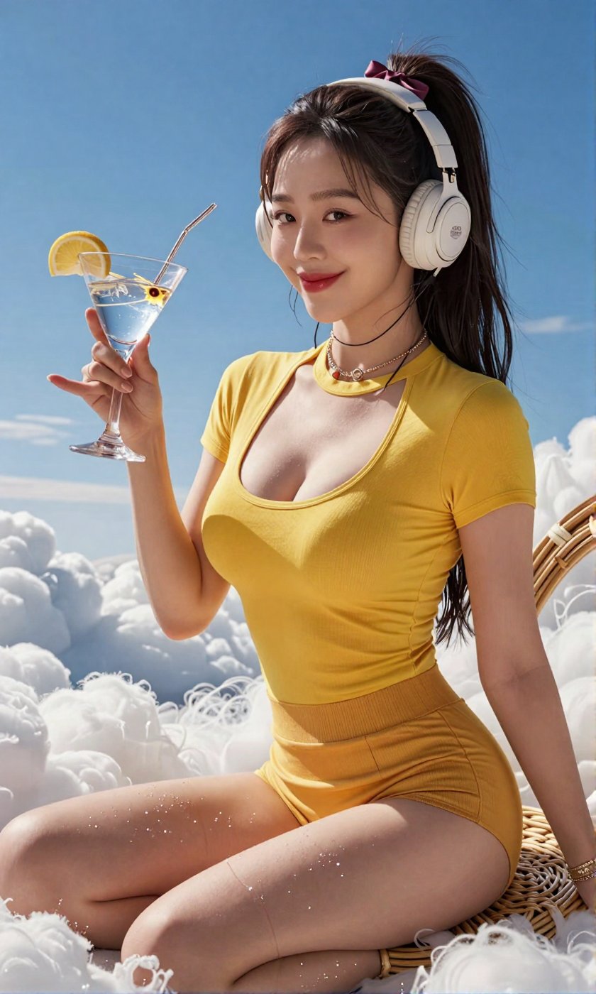 Image of a Korean woman Actual Photo: 2.0,  "A beautiful Korean woman boasting an hourglass figure,  round and voluptuous...