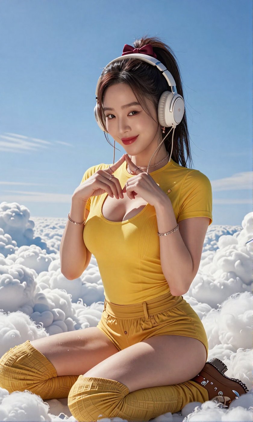 Image of a Korean woman Actual Photo: 2.0,  "A beautiful Korean woman boasting an hourglass figure,  round and voluptuous...