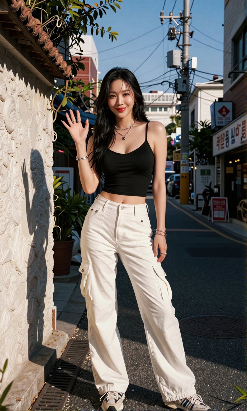 Image of a Korean woman Actual Photo: 2.0,  "A beautiful Korean woman boasting an hourglass figure,  round and voluptuous...