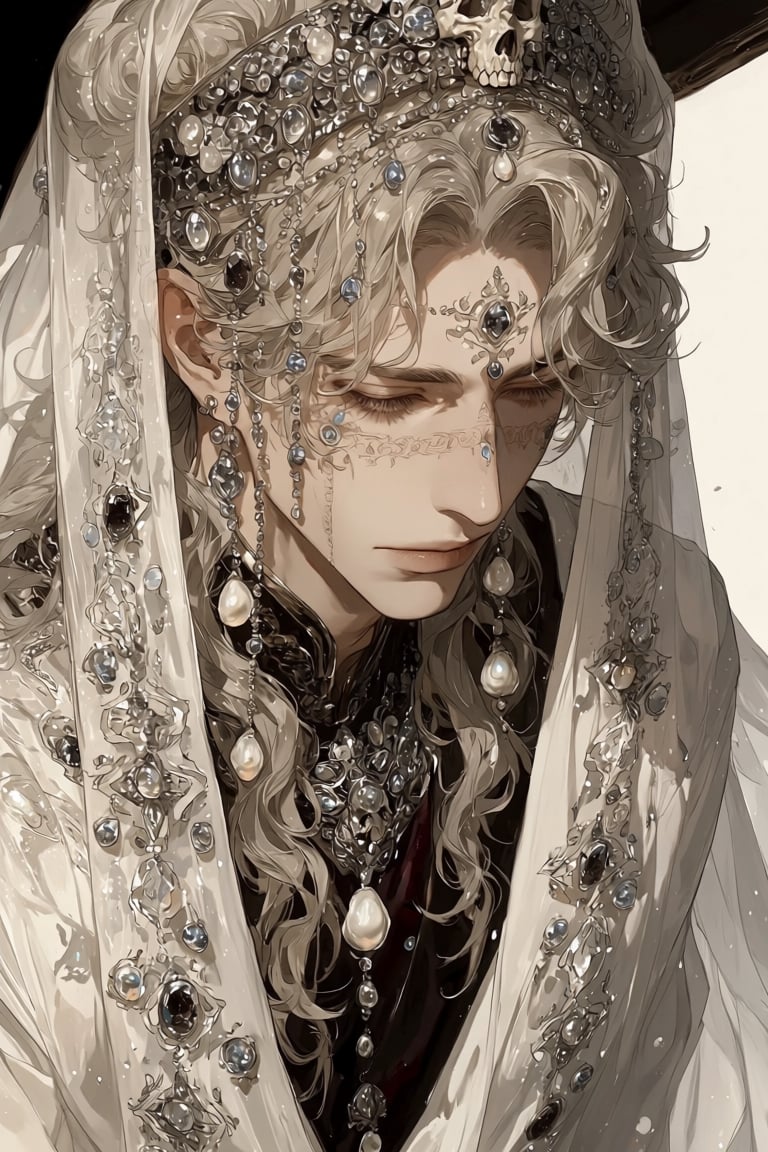 male focus,  solo,  ethereal beauty by PinkCotton 🎐 on Tensor.Art