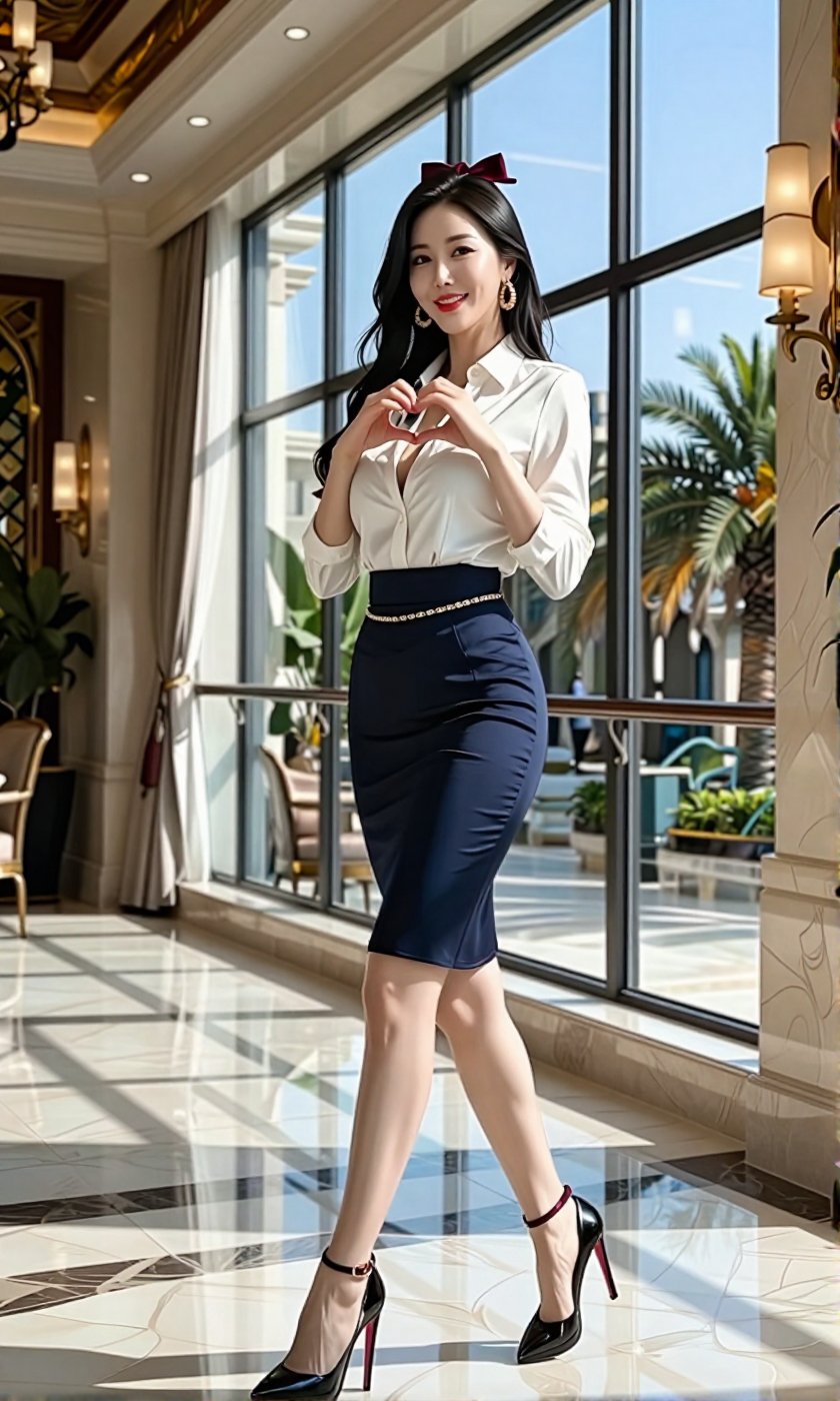 Image of a Korean woman Actual Photo: 2.0,  "A beautiful Korean woman boasting an hourglass figure,  round and voluptuous...