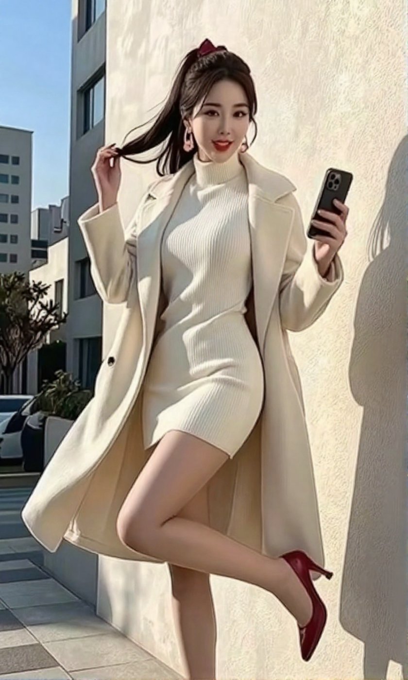 Image of a Korean woman Actual Photo: 2.0,  "A beautiful Korean woman boasting an hourglass figure,  round and voluptuous...