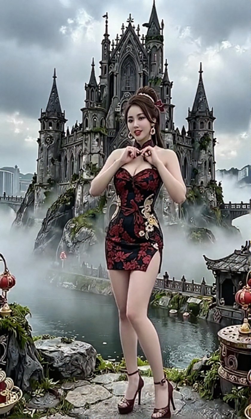 Image of a Korean woman Actual Photo: 2.0,  "A beautiful Korean woman boasting an hourglass figure,  round and voluptuous...