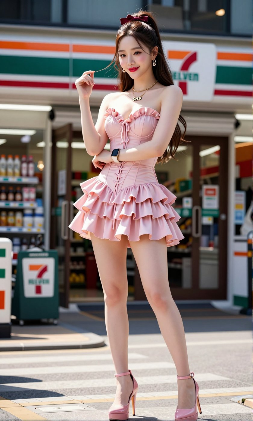 Image of a Korean woman Actual Photo: 2.0,  "A beautiful Korean woman boasting an hourglass figure,  round and voluptuous...
