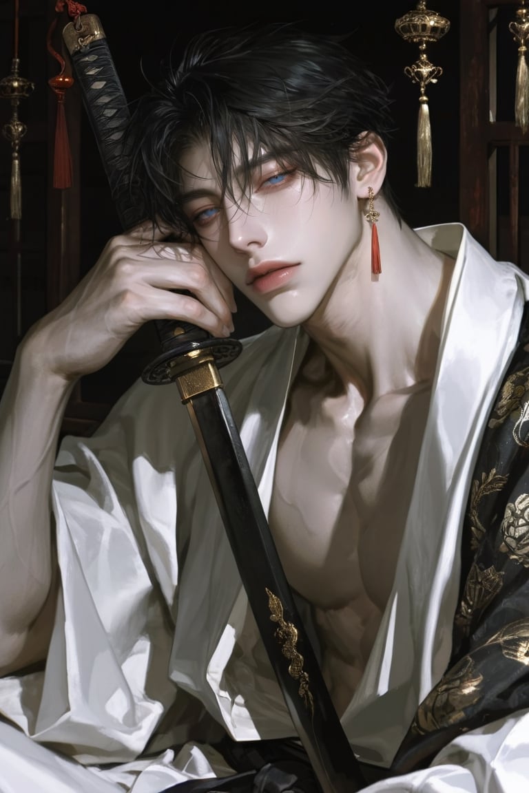 1 male,  solo,  ((handsome and mature)) by Yu_00 on Tensor.Art