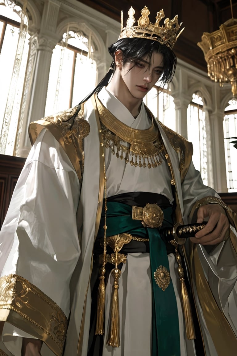 1 man,  exceptionally handsome young emperor of the Joseon Dynasty,  East Asian features by user_1011977546704657052 on Te...
