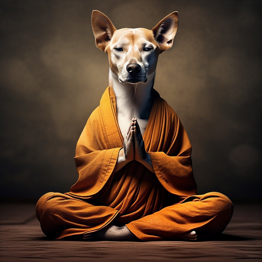 A dog that has been meditating all the time