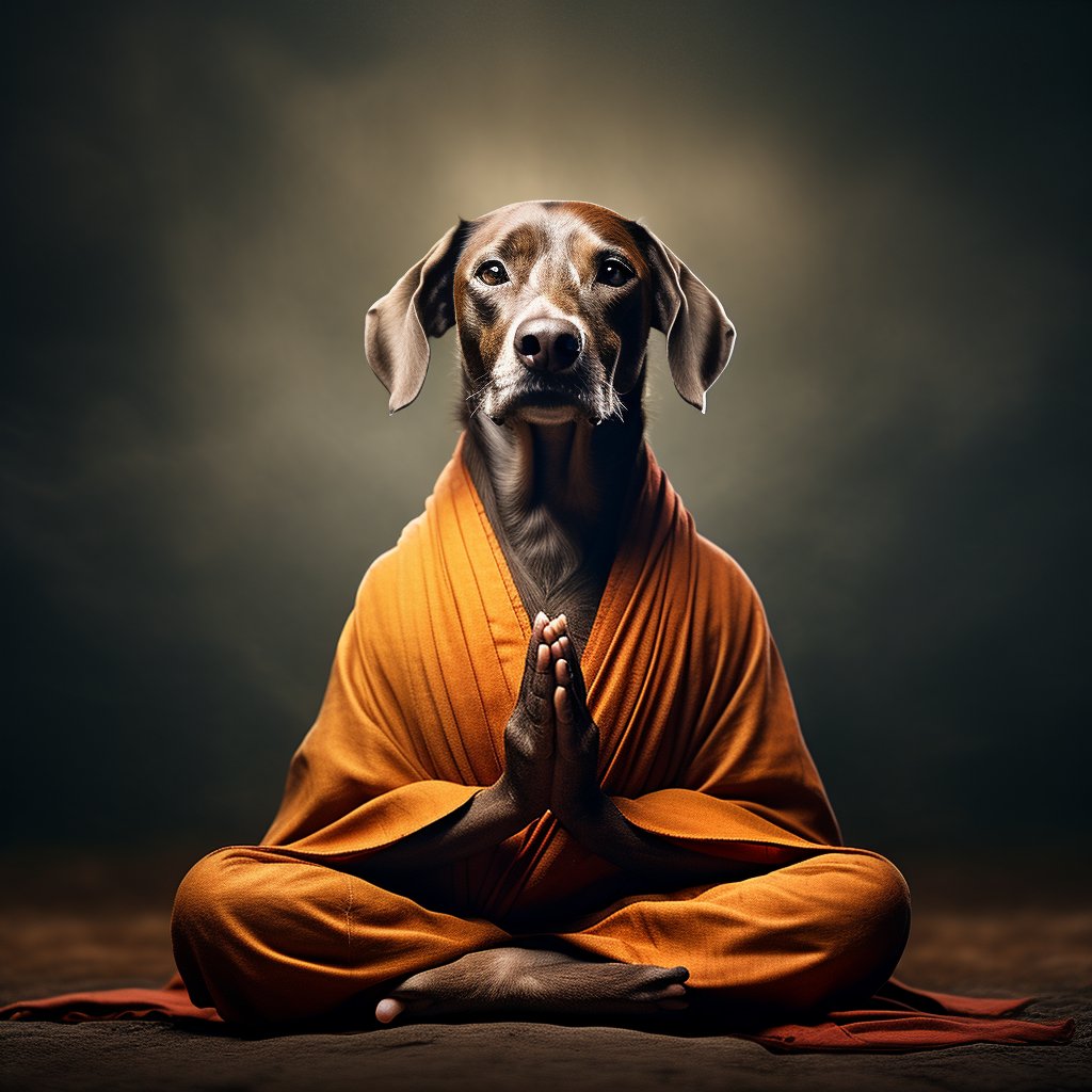 A dog that has been meditating all the time