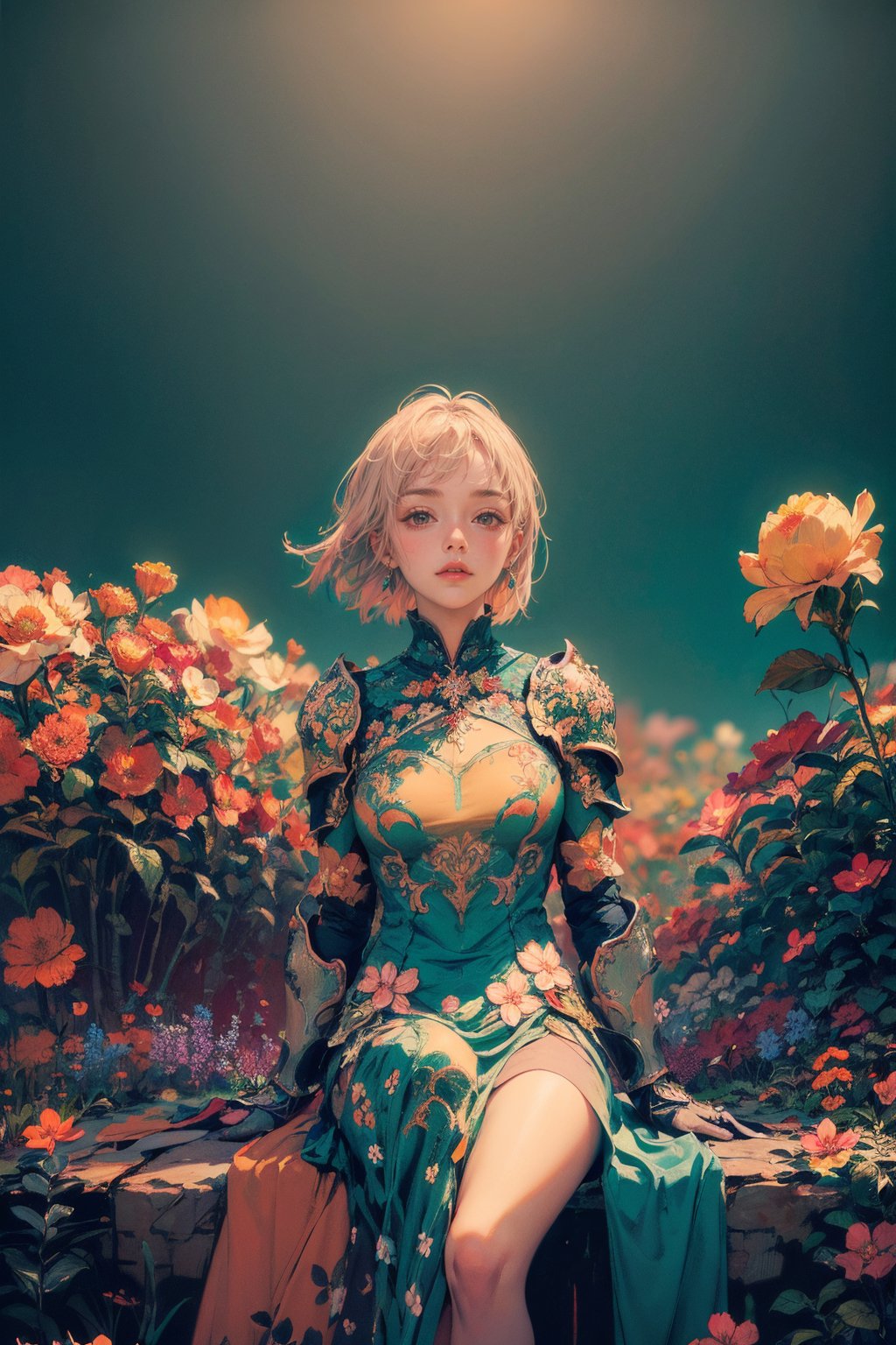 woman,  flower dress,  colorful by Zyx_xx on Tensor.Art