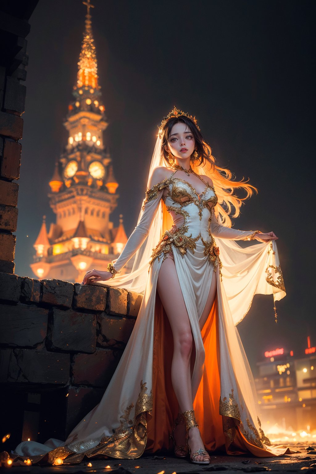 Story,  bride posing under a fairy tale,  elaborate scene style by Zyx_xx on Tensor.Art