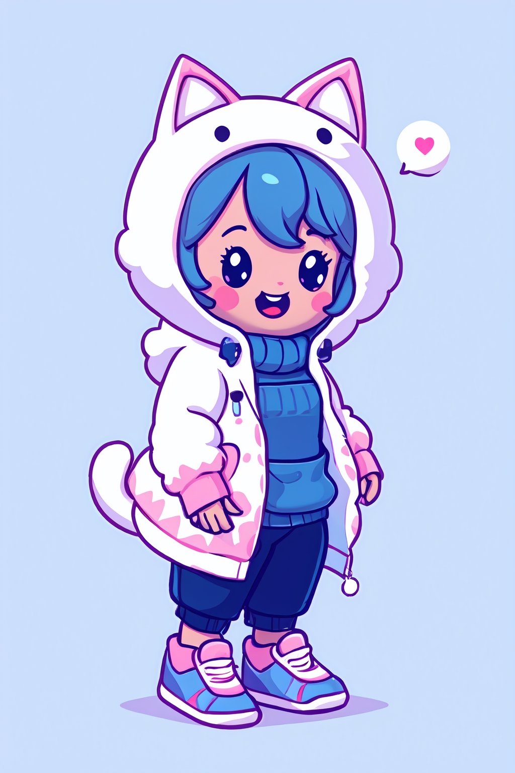 style of Cathleen McAllister,  a cute cat,  on clouds by PikaDesigner on Tensor.Art