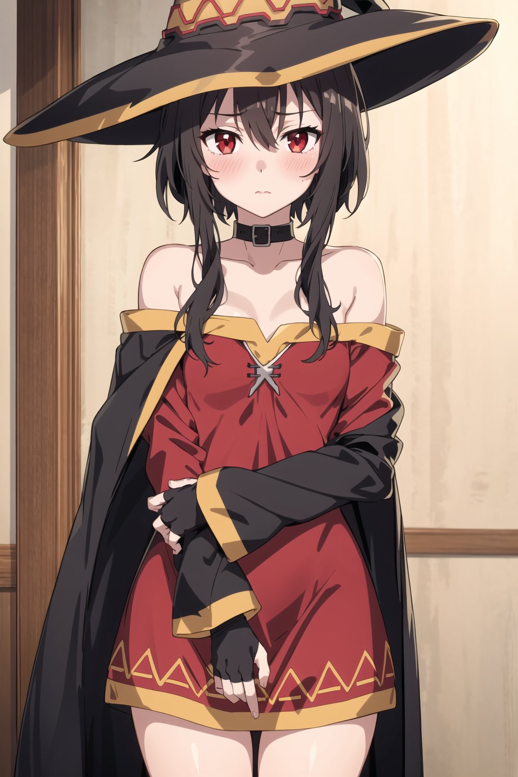 megumin,  1girl,  bare shoulders by Lykon on Tensor.Art