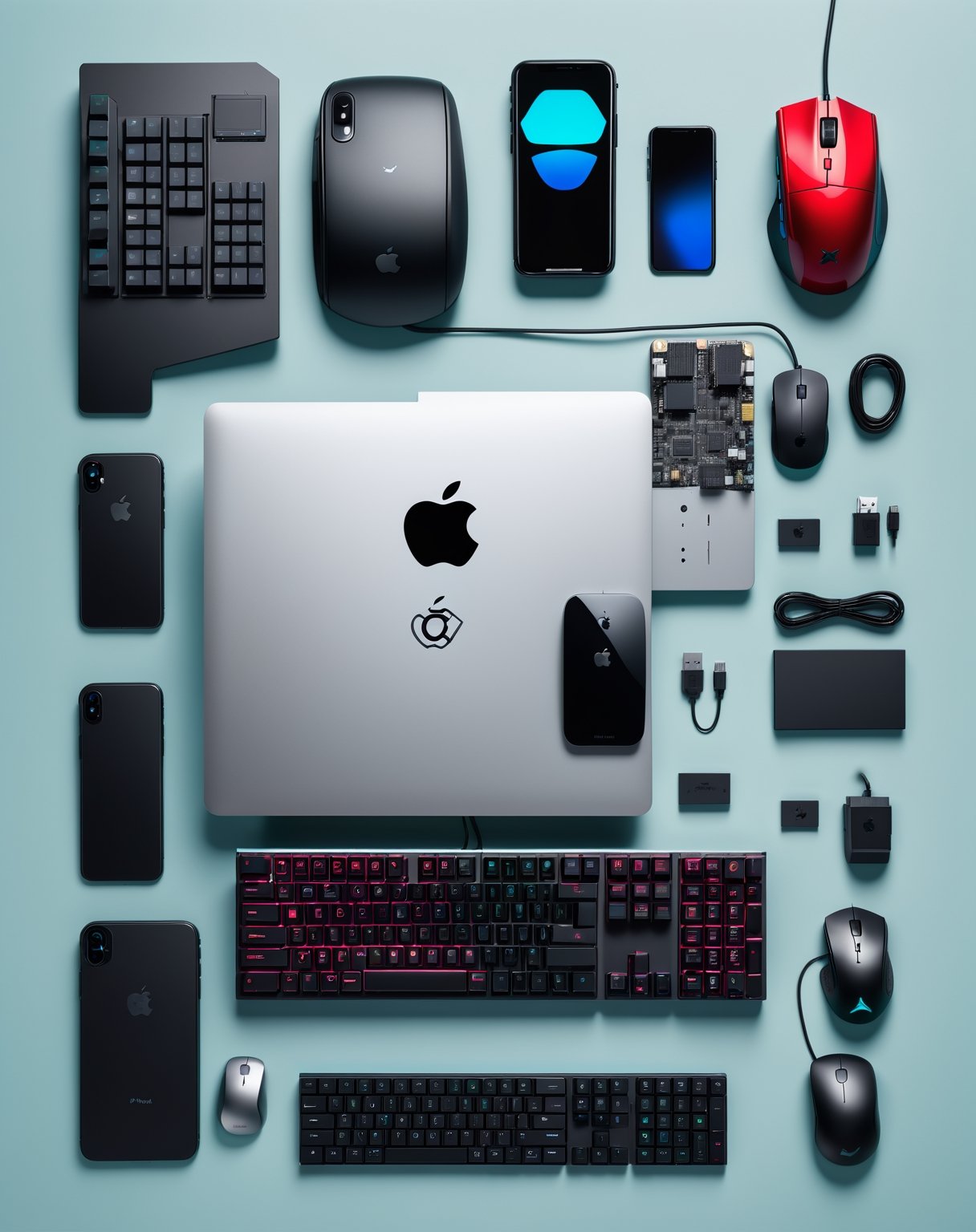 Apple iToilet,  cyberpunk 2077 style,  flat lay photography by NowhereManGo on Tensor.Art