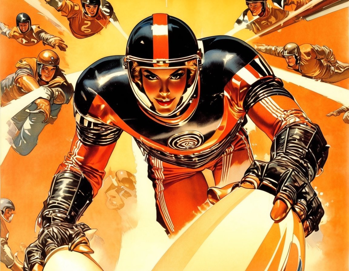 Rollerball,  art by J.C. Leyendecker by NowhereManGo on Tensor.Art