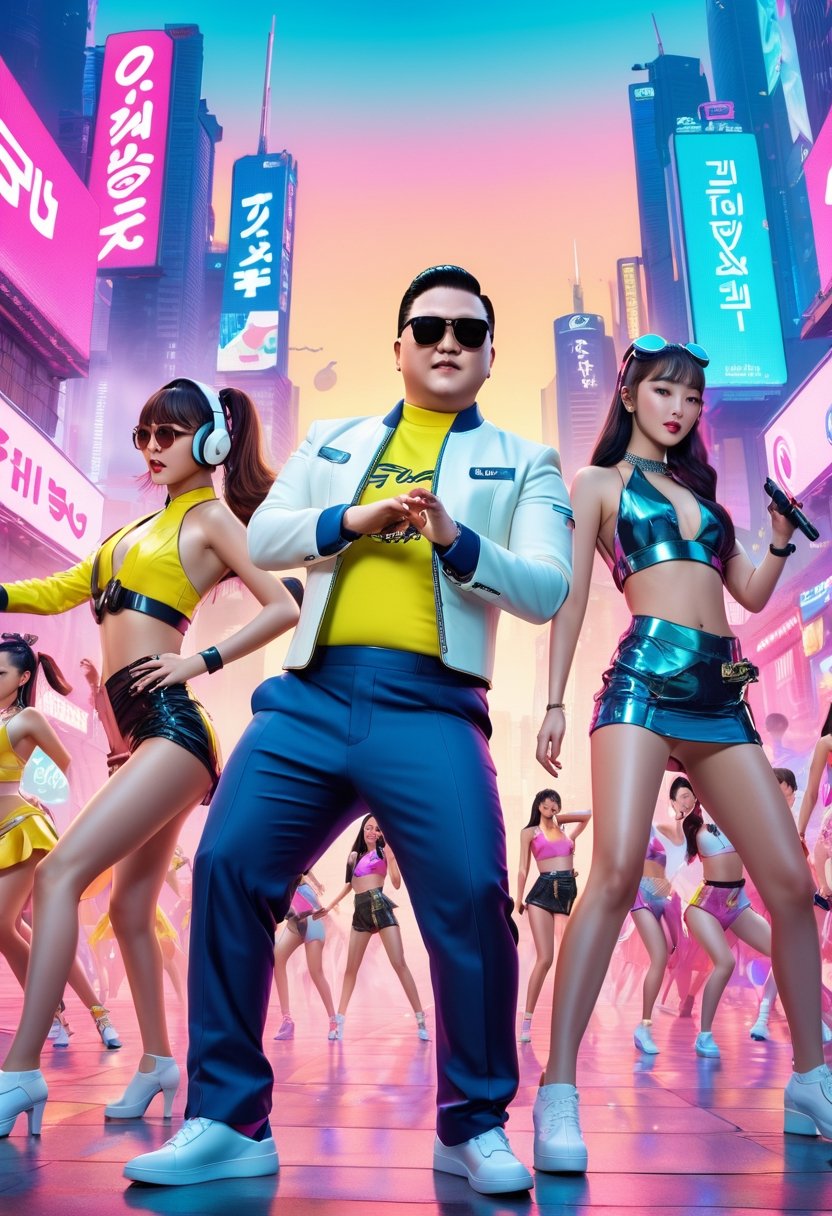 Psy,  wearing VR Headset,  Gangnam style by NowhereManGo on Tensor.Art